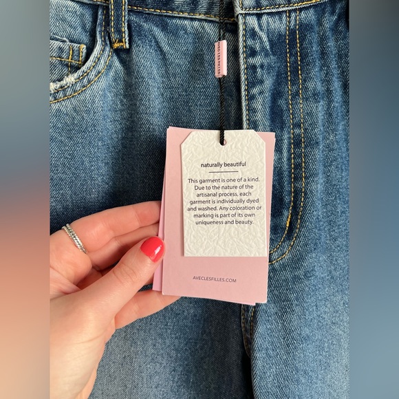 Anthropologie Avic Les Filles NWT size 27 distressed stretch denim jeans - Picture 2 of 16